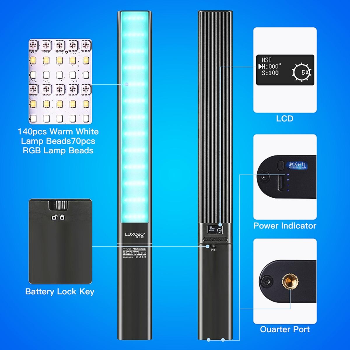 NNEIDS Handheld Rgb Led Video Light With App Control - Black