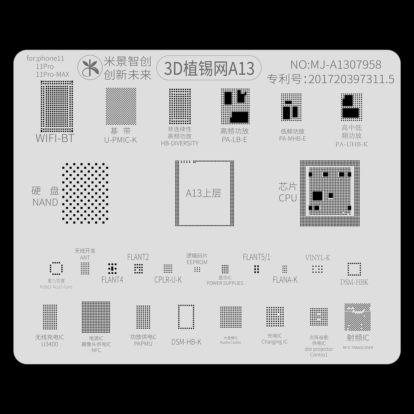 NNEIDS 3D Bga Solder Reballing Net For A13 Model