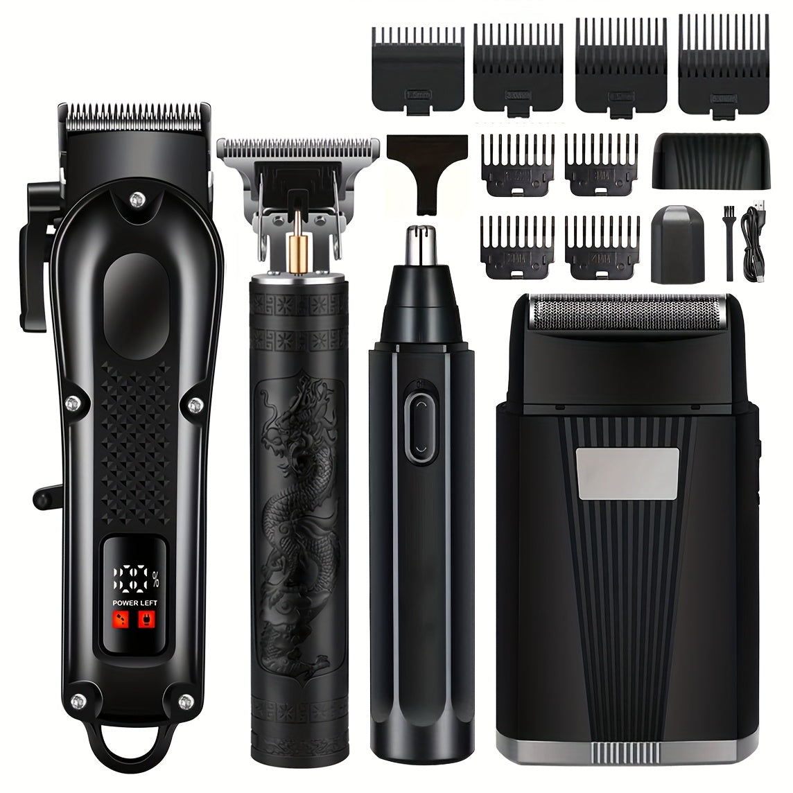 Men's Haircutting Kit USB Rechargeable Trimmer (4pcs)-0