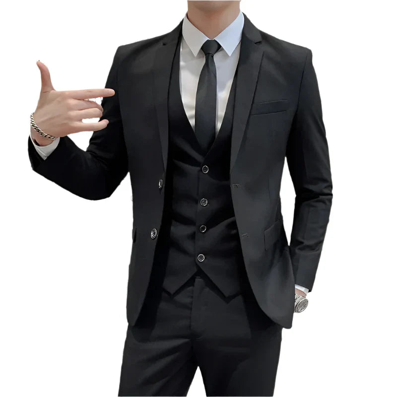 Mens Business Suit Set Blazer (Black)