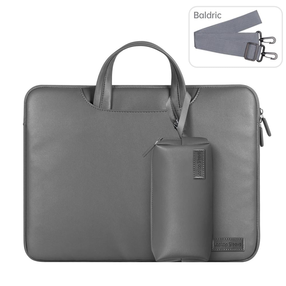 NNEDSZ 15 Inch Waterproof Laptop Bag with Power Pack and Inner Pouch - Grey-0