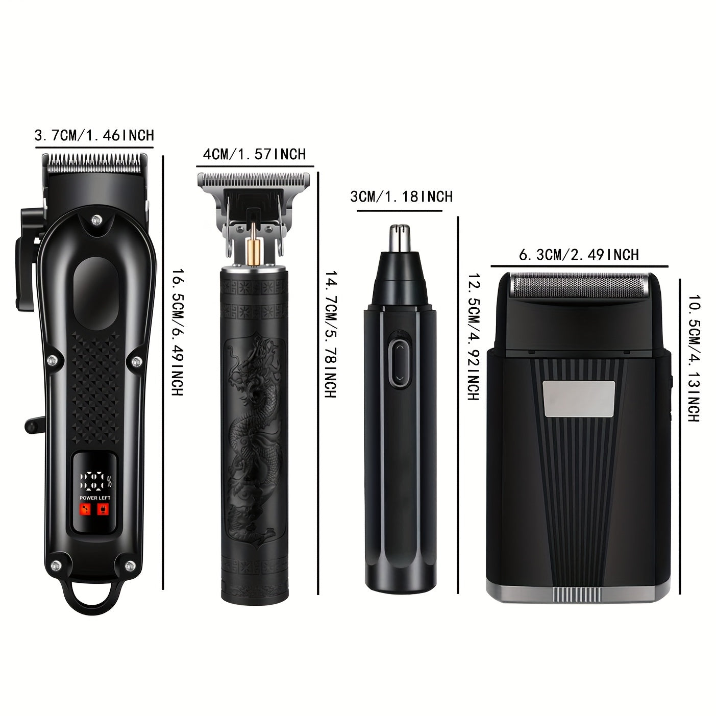 Men's Haircutting Kit USB Rechargeable Trimmer (4pcs)-1