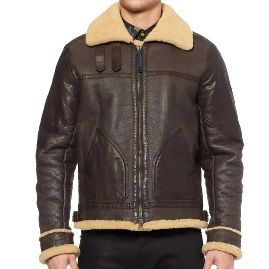 Mens Shearling Bomber Jacket