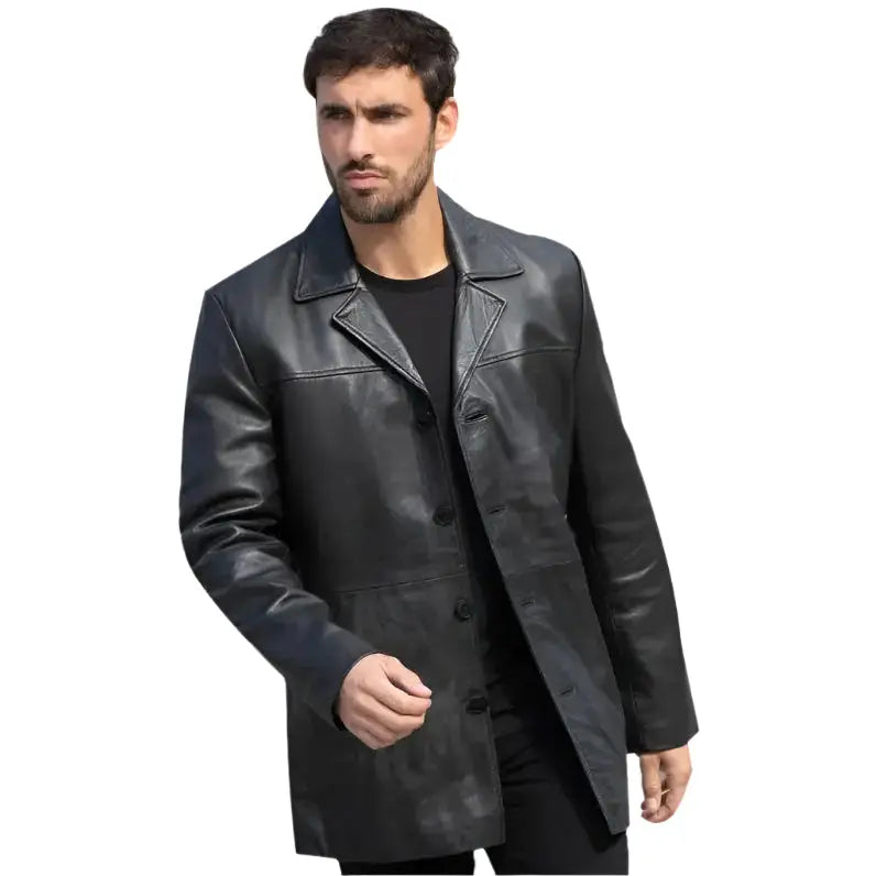 Mens Lambskin Jacket Blazer-0