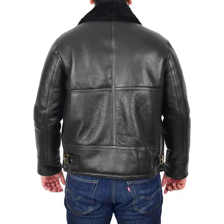 Mens Sheepskin Aviator Jacket-1